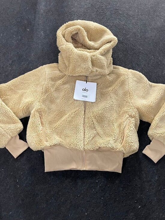 Alo Yoga Foxy Sherpa Jacket Camel Size S - Picture 2 of 5